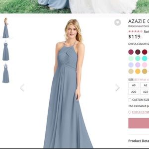 Azazie Dusty Blue Ginger Size A6